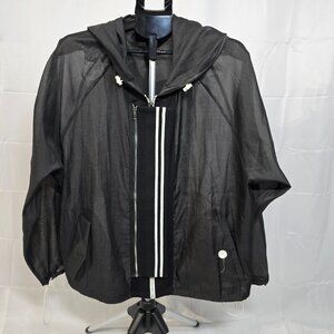 Fashion Nova Sheer Zip up thin Jacket (L) Black